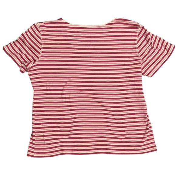 Christopher & Banks Pink and White Striped Short Sleeve Shirt - Picture 4 of 4